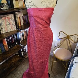 Vici x Fate Strapless Pink Jacquard Gown